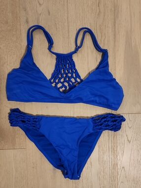 Simons Electric Blue Macramé Detail Bikini